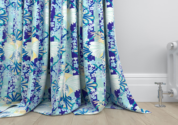 Faded Glamour, China Blue Stripe - Made To Measure Curtains - Image 6